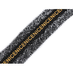Bandă decorativă cu lurex nice / vipușcă, lățime 20 mm - Argintiu (1 Metru)