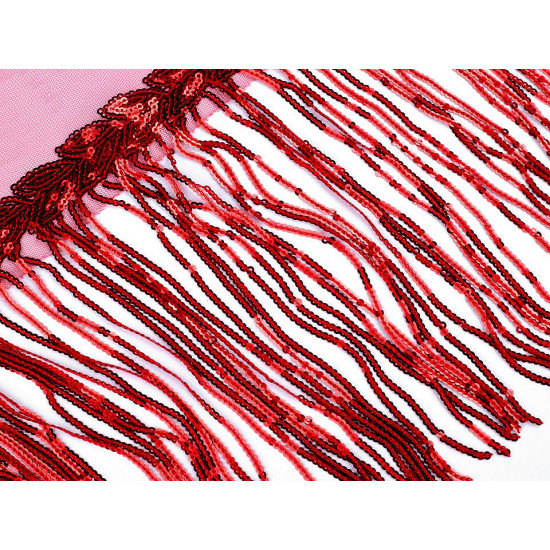 Bandă decorativă organza cu franjuri din paiete, lățime 32 cm - Negru (9 Metri) Bandă decorativă organza cu franjuri din paiete, lățime 32 cm - Negru (9 Metri)