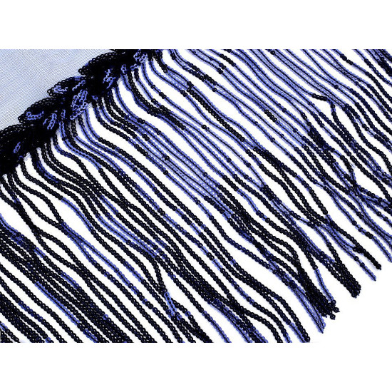 Bandă decorativă organza cu franjuri din paiete, lățime 32 cm - Negru (9 Metri) Bandă decorativă organza cu franjuri din paiete, lățime 32 cm - Negru (9 Metri)