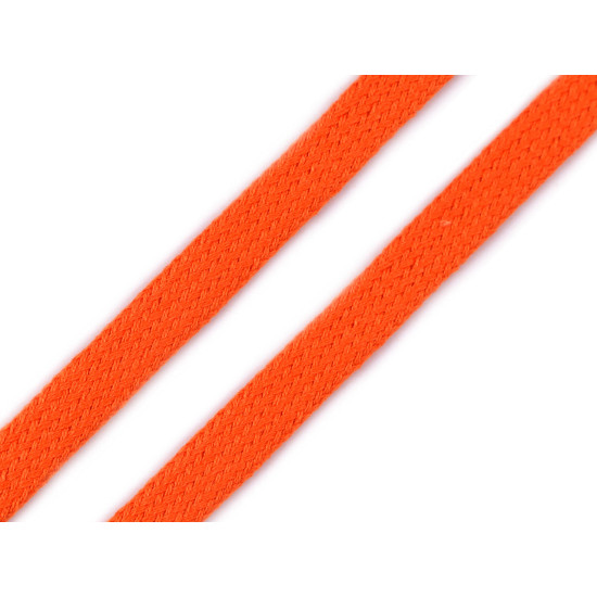 Șnur plat bumbac, lățime 12 mm - Negru (1 Metru)