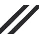 Șnur plat bumbac, lățime 12 mm - Negru (1 Metru)