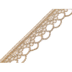 Galon din dantela cu lurex latime 30 mm - Auriu (1 Metru)