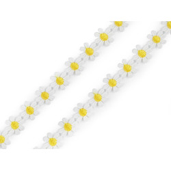 Dantelă flori, 15 mm - Crem deschis (1 Metru)