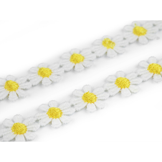 Dantelă flori, 15 mm - Crem deschis (27 Metri) Dantelă flori, 15 mm - Crem deschis (27 Metri)