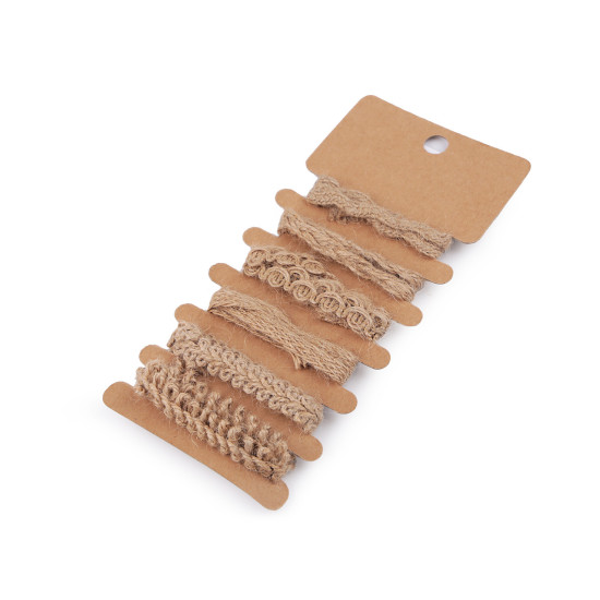 Set galoane iuta - Ecru natural (12 Seturi) Set galoane iuta - Ecru natural (12 Seturi)