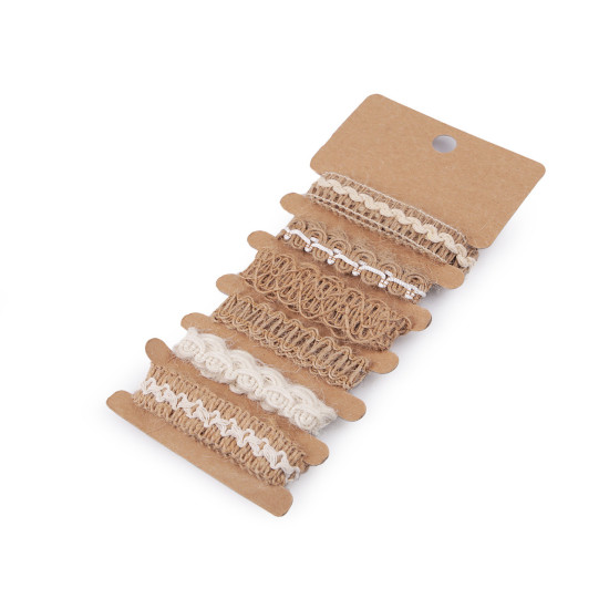 Set galoane iuta - Ecru natural (12 Seturi) Set galoane iuta - Ecru natural (12 Seturi)