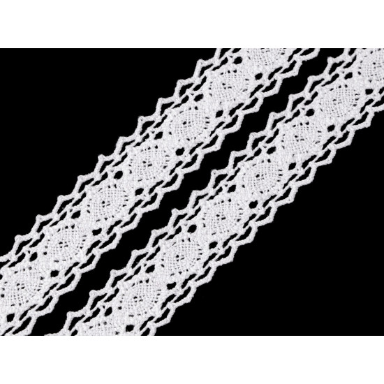 Dantelă / inserție croșetată 27 mm - Roz pudrat (1 Metru) Dantelă / inserție croșetată 27 mm - Roz pudrat (1 Metru)