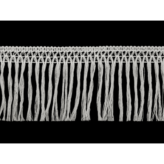 Franjuri din bumbac 10 cm - Alb (1 Metru) Franjuri din bumbac 10 cm - Alb (1 Metru)