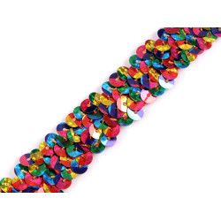 Banda elastica cu paiete latime 20 mm - Multicolor (1 Metru)