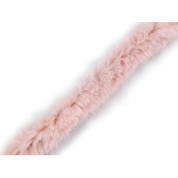 Bordura / vipusca din blana artificiala, latime 2 cm - Roz pudrat (1 Metru)