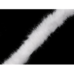 Bordura / vipusca din blana artificiala, latime 2 cm - Off white (1 Metru)