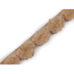 Bordura / vipusca din blana artificiala, latime 3 cm - Bej (1 Metru)