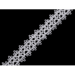 Galon / bandă decorativă, latime 22 mm - Alb (18 Metri)