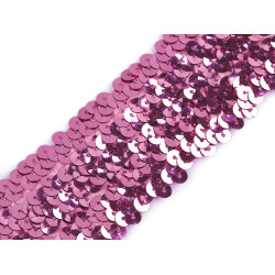 Galon elastic cu paiete 45 mm - Roz deschis (1 Metru)
