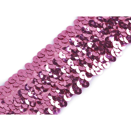 Galon elastic cu paiete 45 mm - Roșu (1 Metru) Galon elastic cu paiete 45 mm - Roșu (1 Metru)