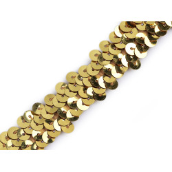 Galon elastic cu paiete 20 mm - Auriu deschis (1 Metru)