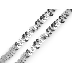Galon elastic cu paiete 10 mm - Argintiu (1 Metru)
