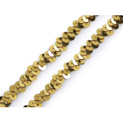 Galon elastic cu paiete 10 mm - Auriu (1 Metru)