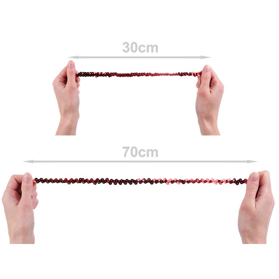 Galon elastic cu paiete 10 mm - Argintiu (18 Metri) Galon elastic cu paiete 10 mm - Argintiu (18 Metri)