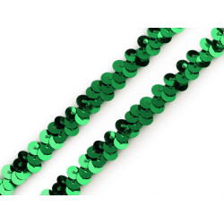 Galon elastic cu paiete 10 mm - Verde (1 Metru)