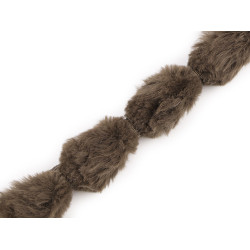 Bordura / vipusca din blana artificiala, latime 3 cm - Maro kaki (1 Metru)