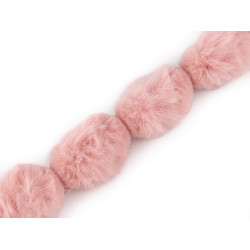 Bordura / vipusca din blana artificiala, latime 3 cm - Roz pudrat (1 Metru)