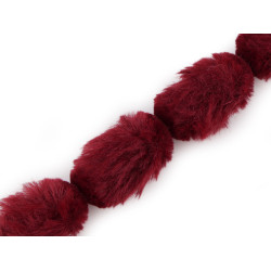 Bordura / vipusca din blana artificiala, latime 3 cm - Bordo deschis (1 Metru)