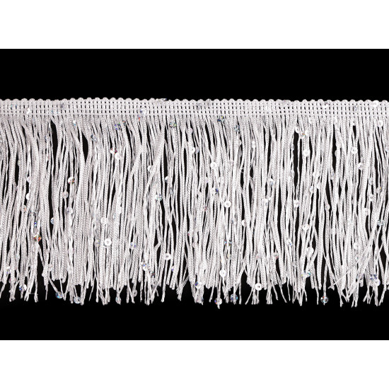 Franjuri cu paiete 10 cm - Alb (1 Metru) Franjuri cu paiete 10 cm - Alb (1 Metru)