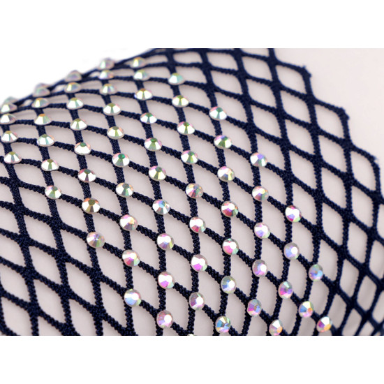 Țesătură / plasă elastică cu strasuri, lățime 75 mm - Albastru deschis (1 Metru) Țesătură / plasă elastică cu strasuri, lățime 75 mm - Albastru deschis (1 Metru)