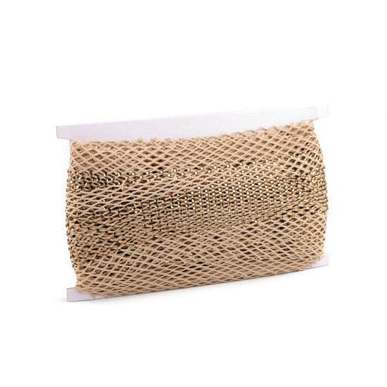 Țesătură / plasă elastică cu strasuri, lățime 75 mm - Albastru deschis (1 Metru) Țesătură / plasă elastică cu strasuri, lățime 75 mm - Albastru deschis (1 Metru)