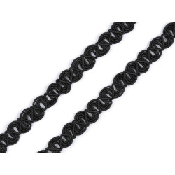 Galon din bumbac latime 8 mm - Negru (18 Metri)