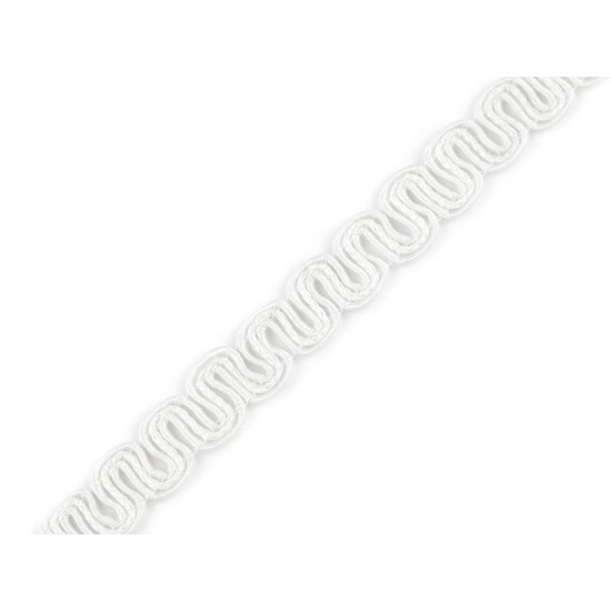 Galon din bumbac latime 10 mm - Alb (18 Metri)