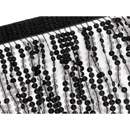 Franjuri cu paiete holografice, latime 15 cm - Negru (9 Metri) Franjuri cu paiete holografice, latime 15 cm - Negru (9 Metri)
