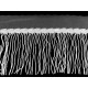 Banda / galon organza cu franjuri din paiete, latime 20 cm - Mov purpuriu (9 Metri)