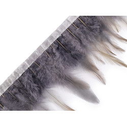 Bandă din pene de cocos latime 7-11 cm - Gri neutral (1 Metru)