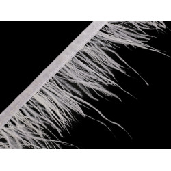 Bandă din pene de marabu latime 5-10 cm - Alb (1 Metru)