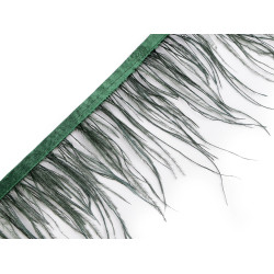 Bandă din pene de marabu latime 5-10 cm - Verde închis (1 Metru)