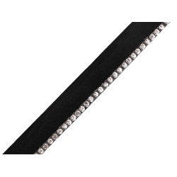 Paspoal cu strasuri 10 cm - Negru (1 Metru)
