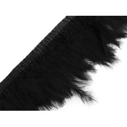 Bandă din pene de curcan, latime 9-12 cm - Negru (2 Metri)