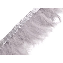 Bandă din pene de curcan, latime 9-12 cm - Gri deschis (2 Metri)