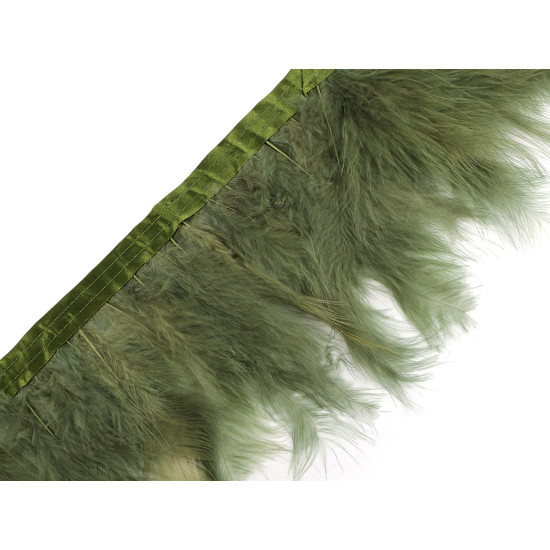 Bandă din pene de curcan, latime 9-12 cm - Verde (8 Metri) Bandă din pene de curcan, latime 9-12 cm - Verde (8 Metri)