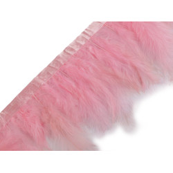 Bandă din pene de curcan, latime 9-12 cm - Roz deschis (2 Metri)