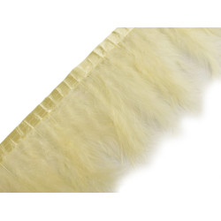 Bandă din pene de curcan, latime 9-12 cm - Crem deschis (2 Metri)