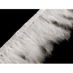Bandă din pene de curcan, latime 9-12 cm - Off white (2 Metri)