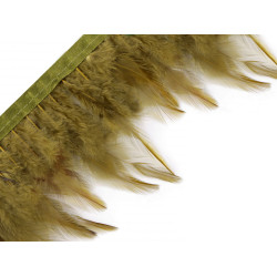 Ibanda cu pene de cocos 7-12 cm - Verde kaki (1 Metru)