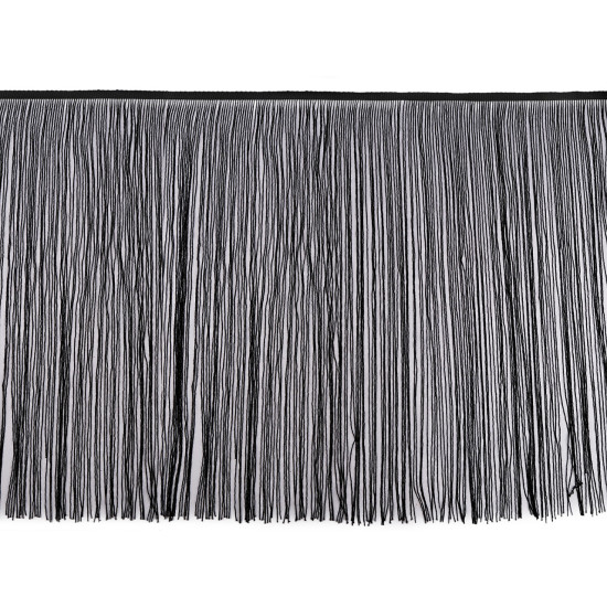 Franjuri cu lurex, latime 50 cm - Negru (1 Metru)