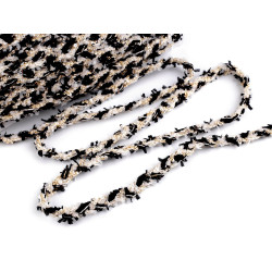 Galon impletit cu paiete mici, latime 10 mm - Negru (1 Metru)