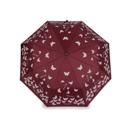 Umbrelă pliabilă pentru femei, fluture magic - Bordo (1 Bucată)