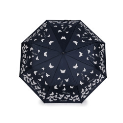 Umbrelă pliabilă pentru femei, fluture magic - Albastru închis (1 Bucată)