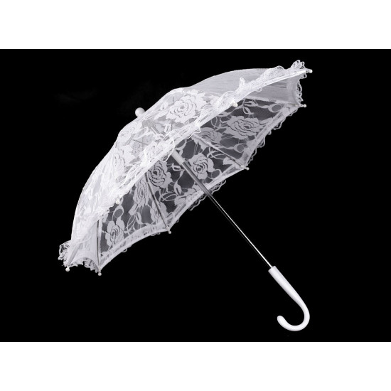 Mini umbrela de nunta din dantela pentru domnisoare de onoare - Off white (2 Bucăți)